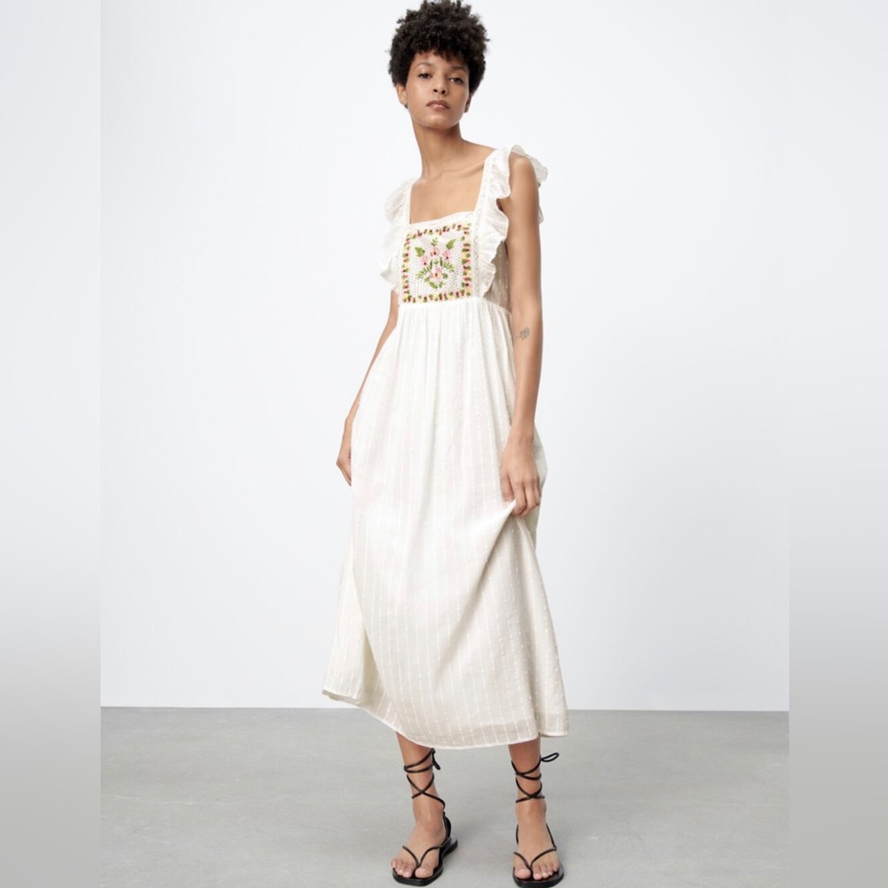 Zara Embroidered Floral Dress
